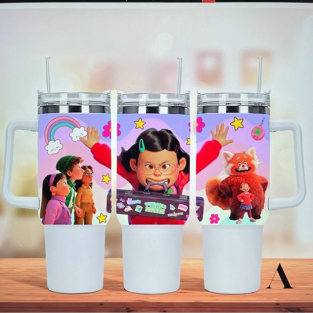 Custom made Disney Turning Red red panda Tumbler Brand New 40 oz double wall